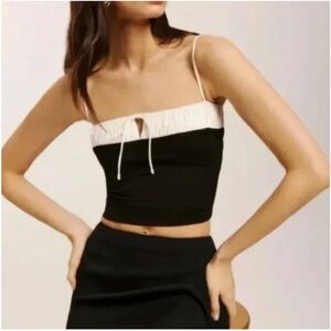Reformation Black and White Crop Top
